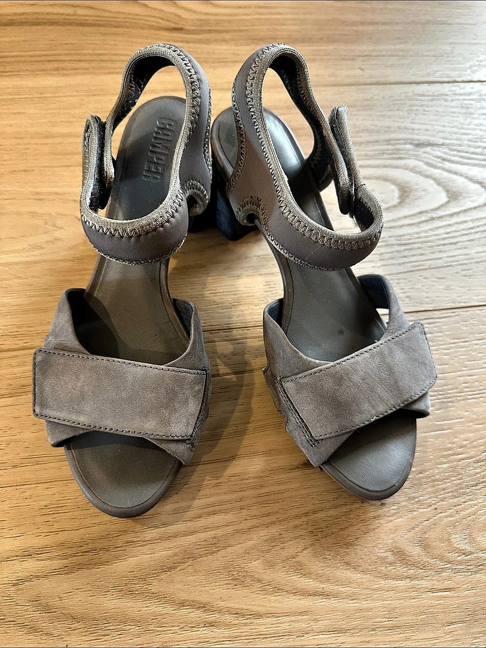 Camper Myriam Heeled Sandal Brown Ankle Strap Heels